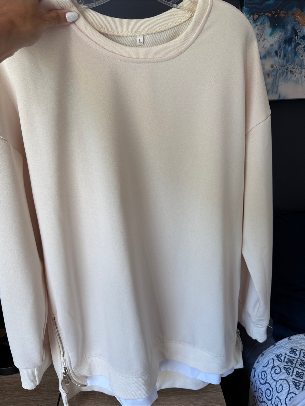 Neutral Cream Sweatshirt - Size L like NEW